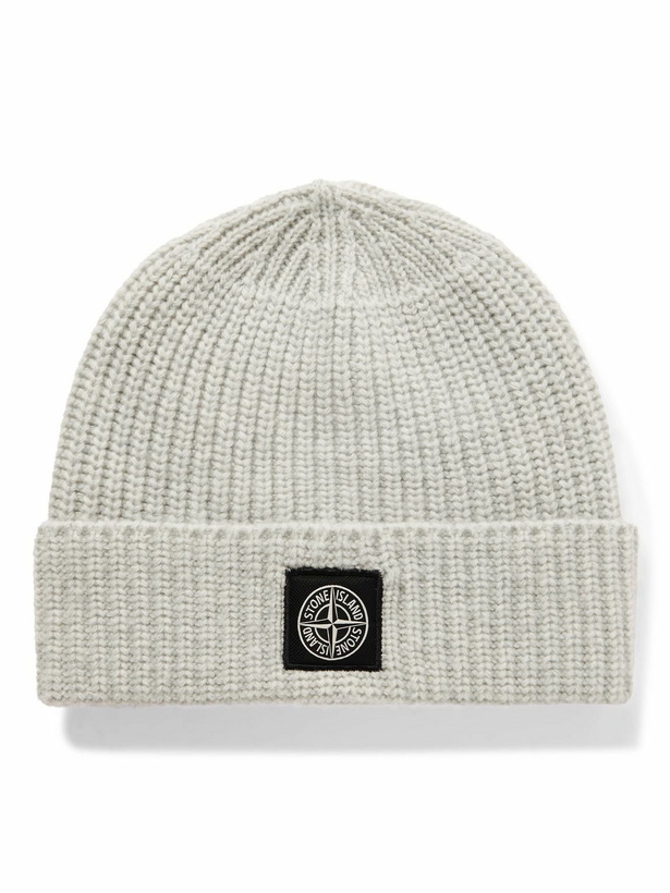 Photo: Stone Island - Logo-Appliquéd Ribbed Wool Beanie