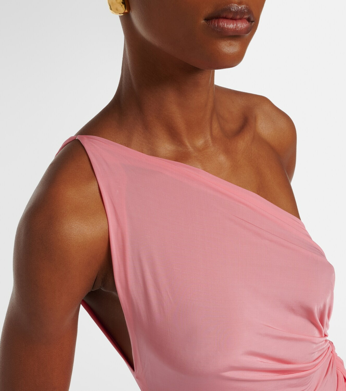Alex Perry Gathered one-shoulder jersey gown