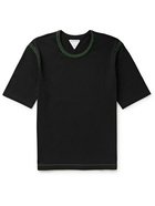 Bottega Veneta - Embroidered Cotton-Jersey T-Shirt - Black