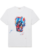 ALEXANDER MCQUEEN - Printed Cotton-Jersey T-Shirt - White