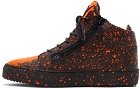 Giuseppe Zanotti Black & Orange Kriss Sneakers