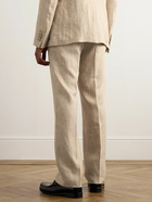 Dolce&Gabbana - Straight-Leg Linen Suit Trousers - Neutrals