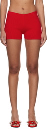 GUIZIO SSENSE Exclusive Red Rib Knit Hot Shorts