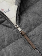 Moncler - Redessau Logo-Appliquéd Quilted Flannel Hooded Down Jacket - Gray