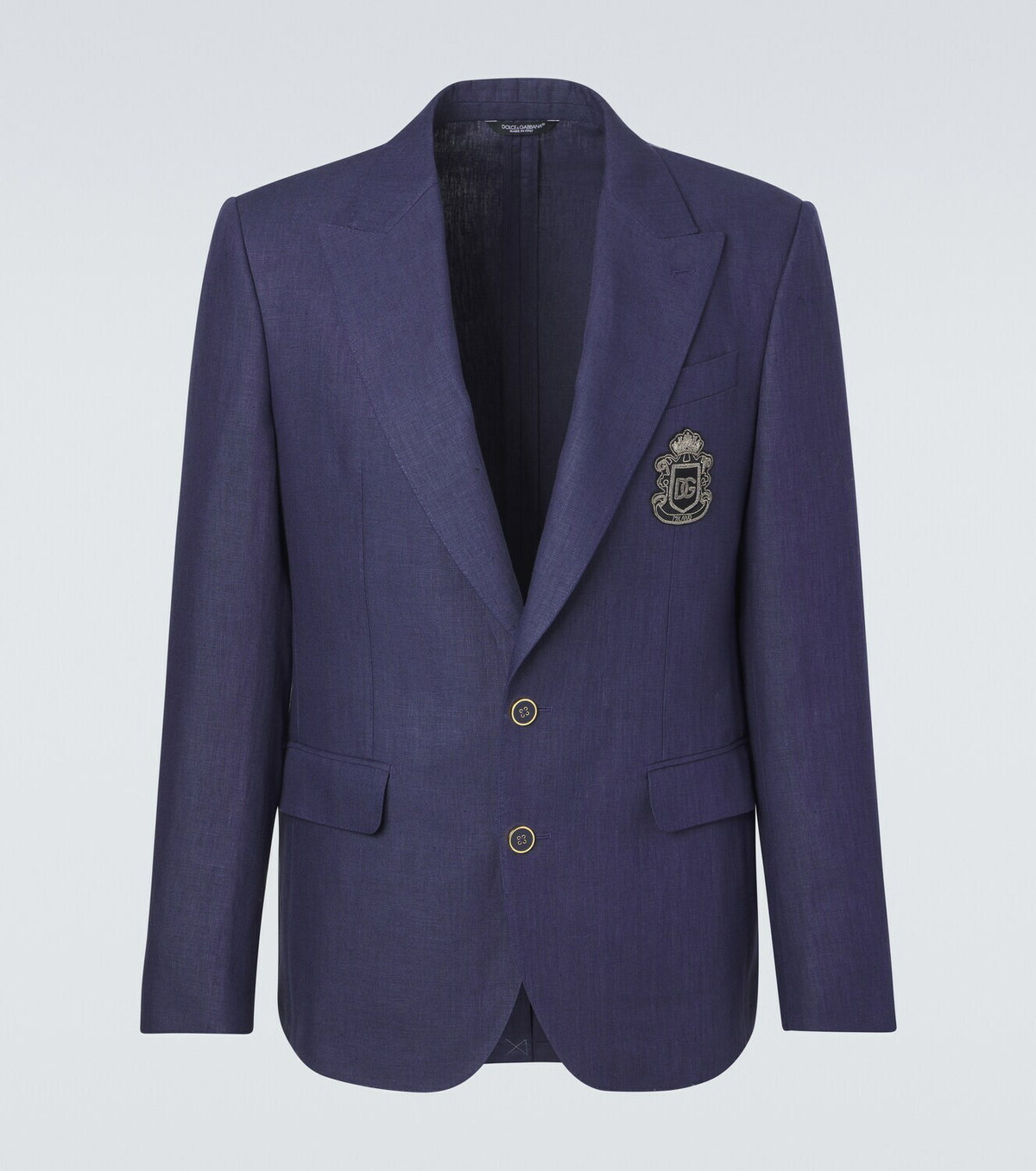 Dolce&Gabbana Logo single-breasted linen blazer