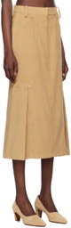 Kijun Tan Tucked Midi Skirt