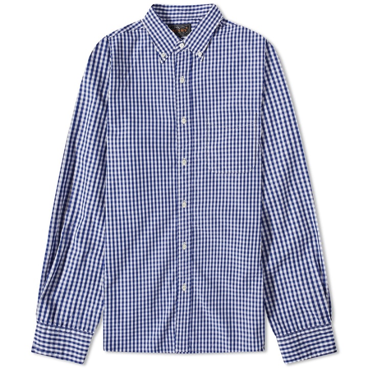 Photo: Beams Plus Men's Gingham Check Oxford Shirt in Blue