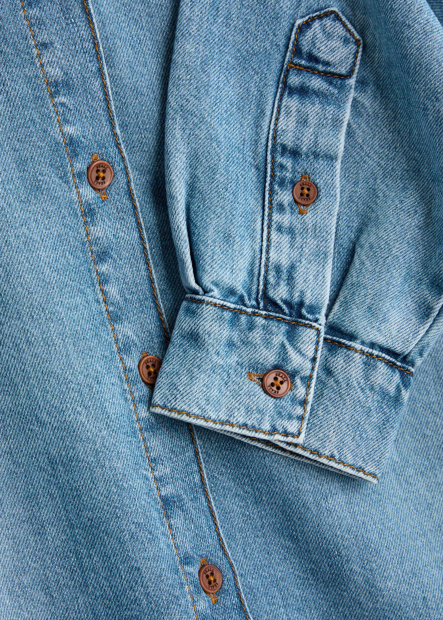 Skall Studio Millington Denim Shirt Dark Blue