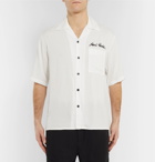 AMI - Camp-Collar Logo-Embroidered Woven Shirt - Off-white