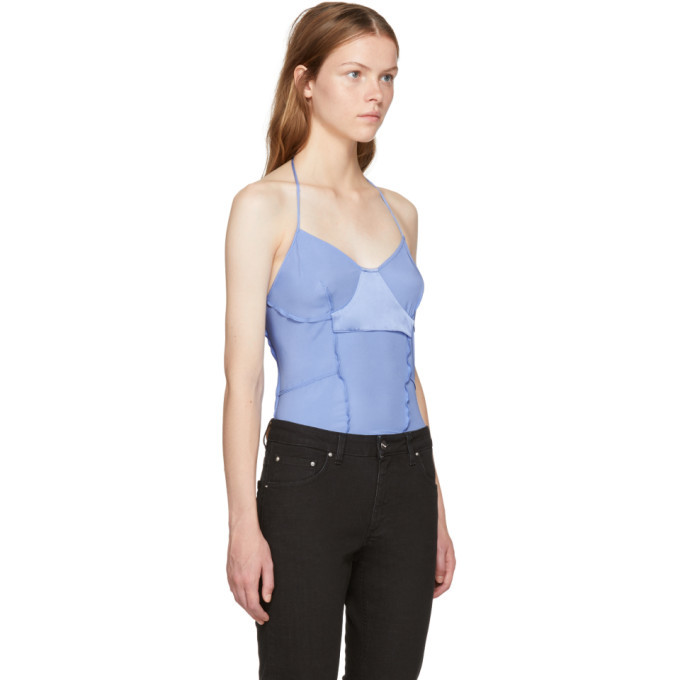Wendelborn Blue Silk Inside Out Bodysuit
