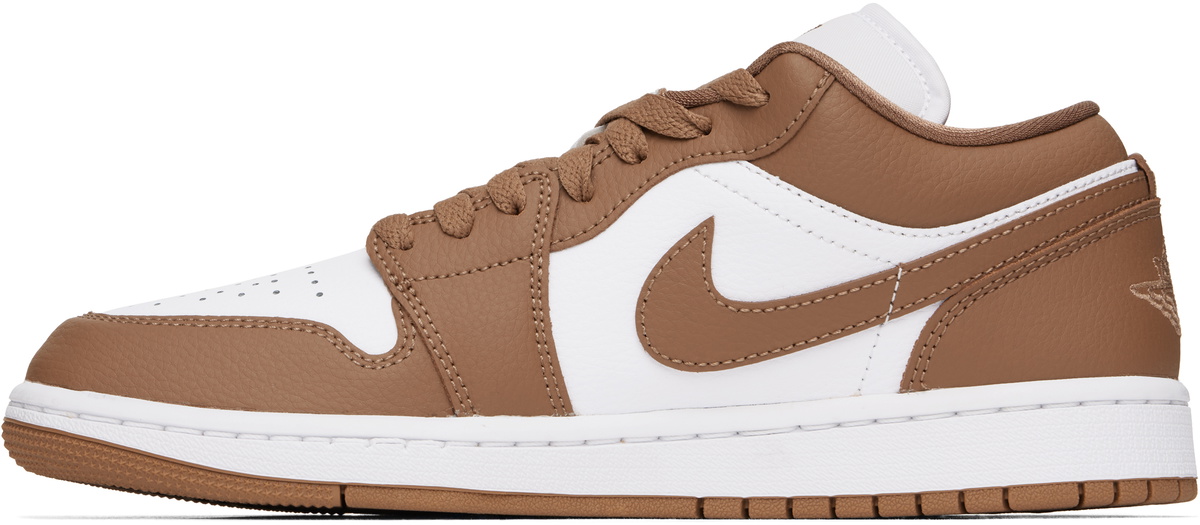 Nike Jordan White & Brown Air Jordan 1 Low Sneakers