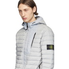 Stone Island Grey Down Loom Woven Hooded Puffer Jacket