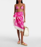 Valentino Printed cotton and silk beach cover-up