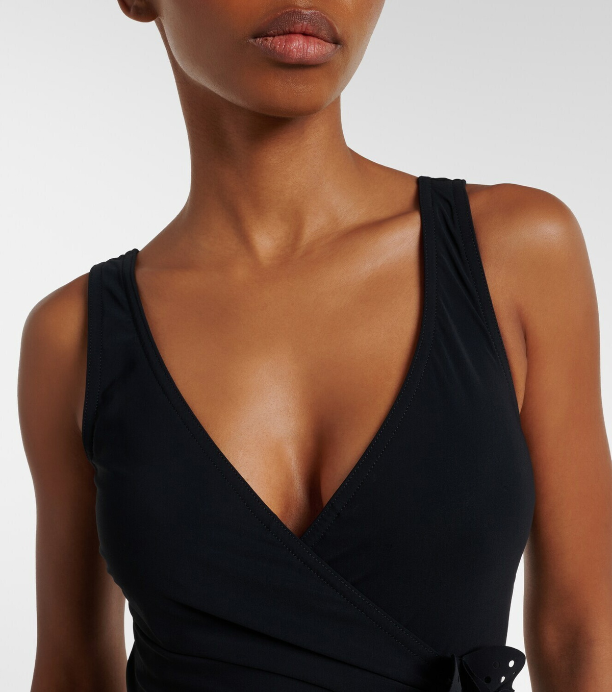 Karla Colletto Rosetta floral-appliqué swimsuit