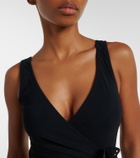 Karla Colletto Rosetta floral-appliqué swimsuit