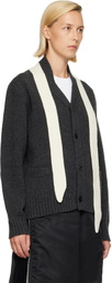 sacai Gray Wool Knit Cardigan