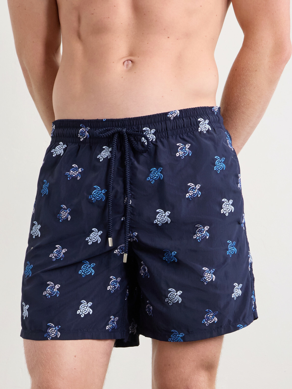 Vilebrequin - Mistral Embroidered Straight-Leg Swim Shorts - Blue