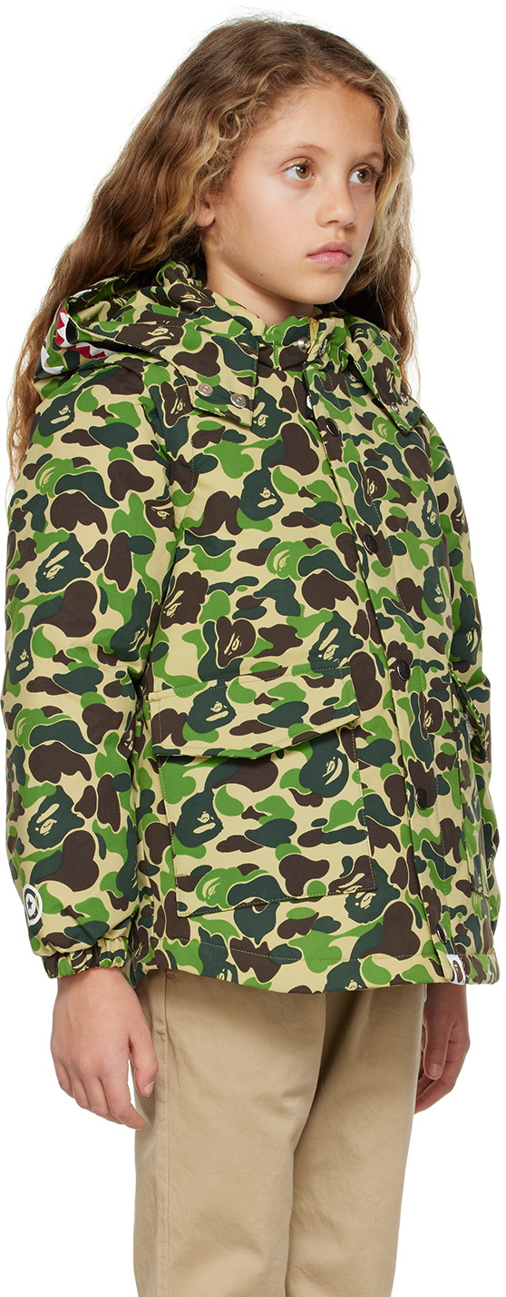 BAPE Kids Khaki ABC Camo Shark Down Jacket A Bathing Ape