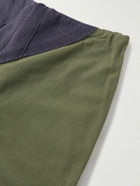 Greg Lauren - Tapered Panelled Cotton-Canvas and Denim Cargo Trousers - Green