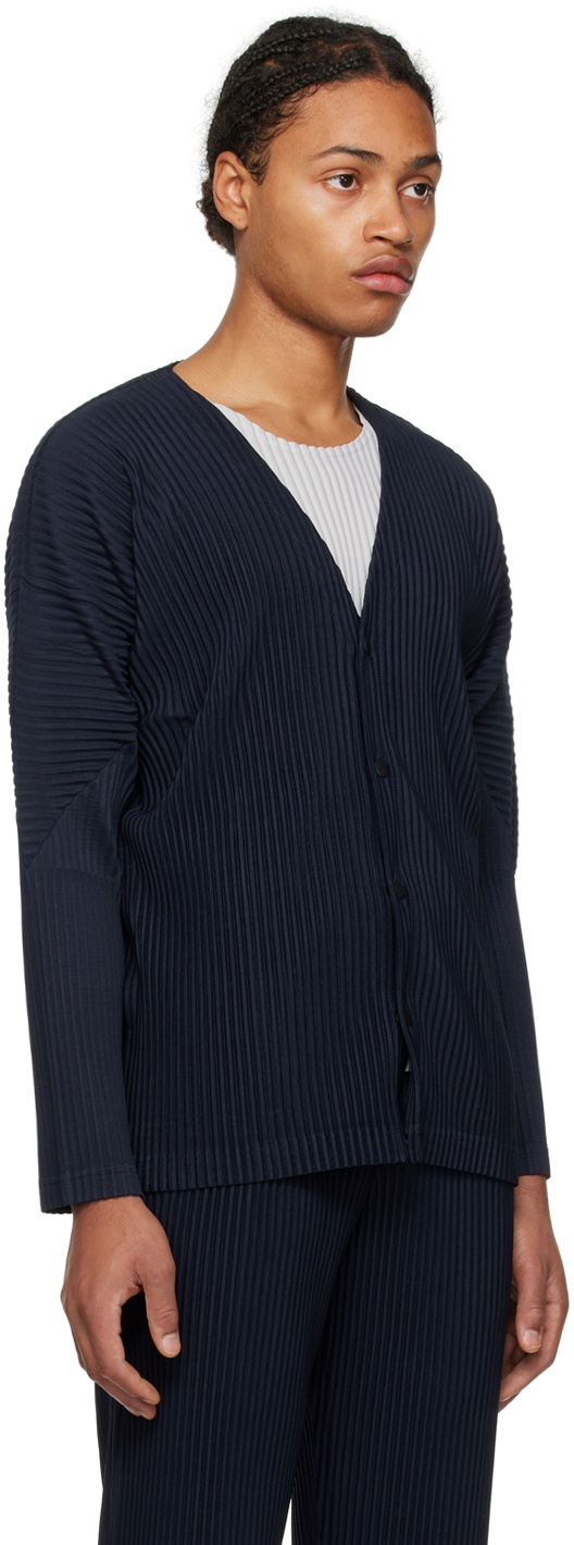 HOMME PLISSÉ ISSEY MIYAKE カーディガン　ネイビー HOMME PLISSÉ ISSEY MIYAKE ネイビー カーディガン