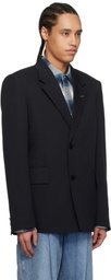 WOOYOUNGMI Navy Wool Single Blazer