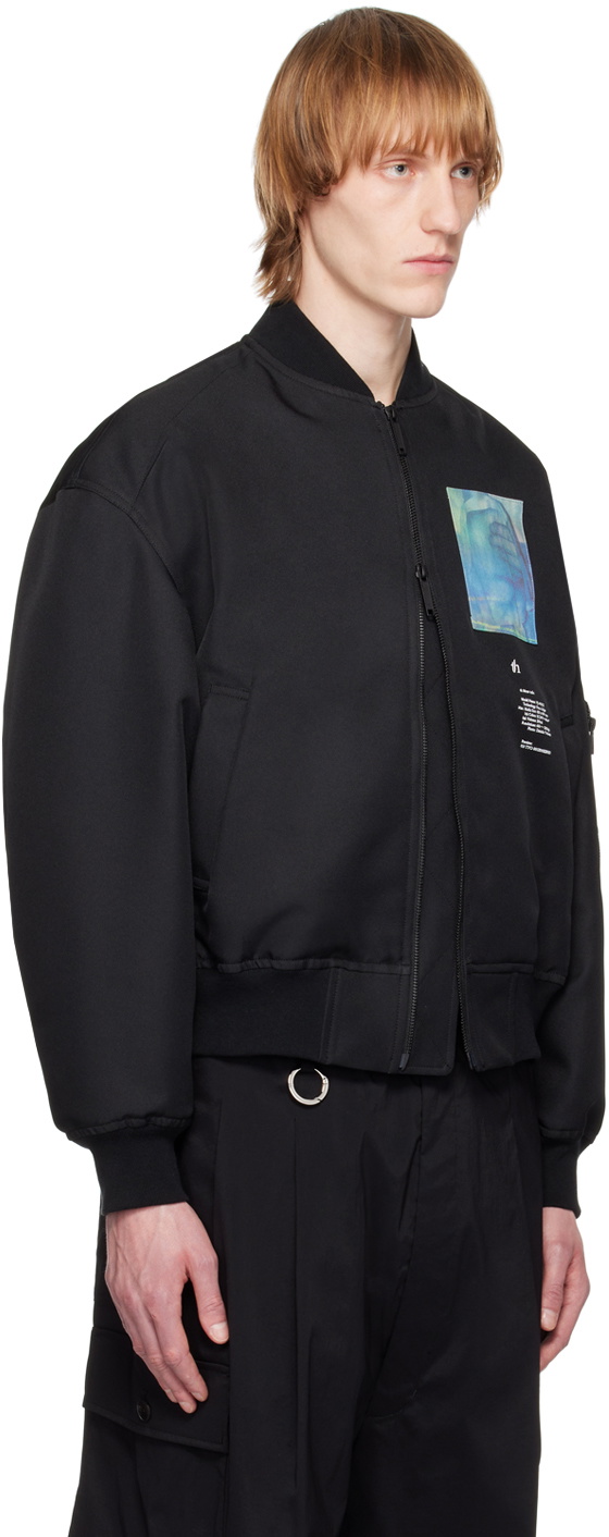 ジャケット・アウター th products Short 3D Collar MA-1 / black Th products Black DY Short MA-1 Bomber