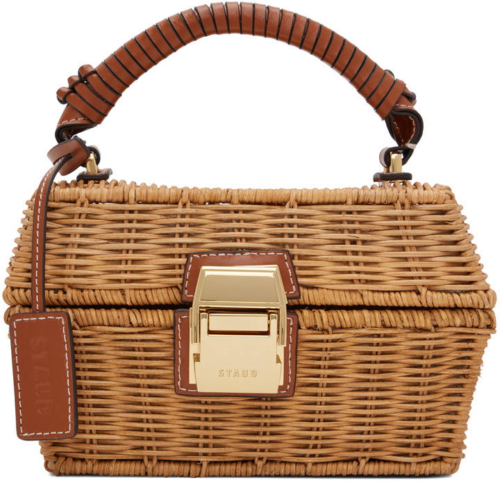 Photo: Staud Beige Wicker Tackle Box Bag