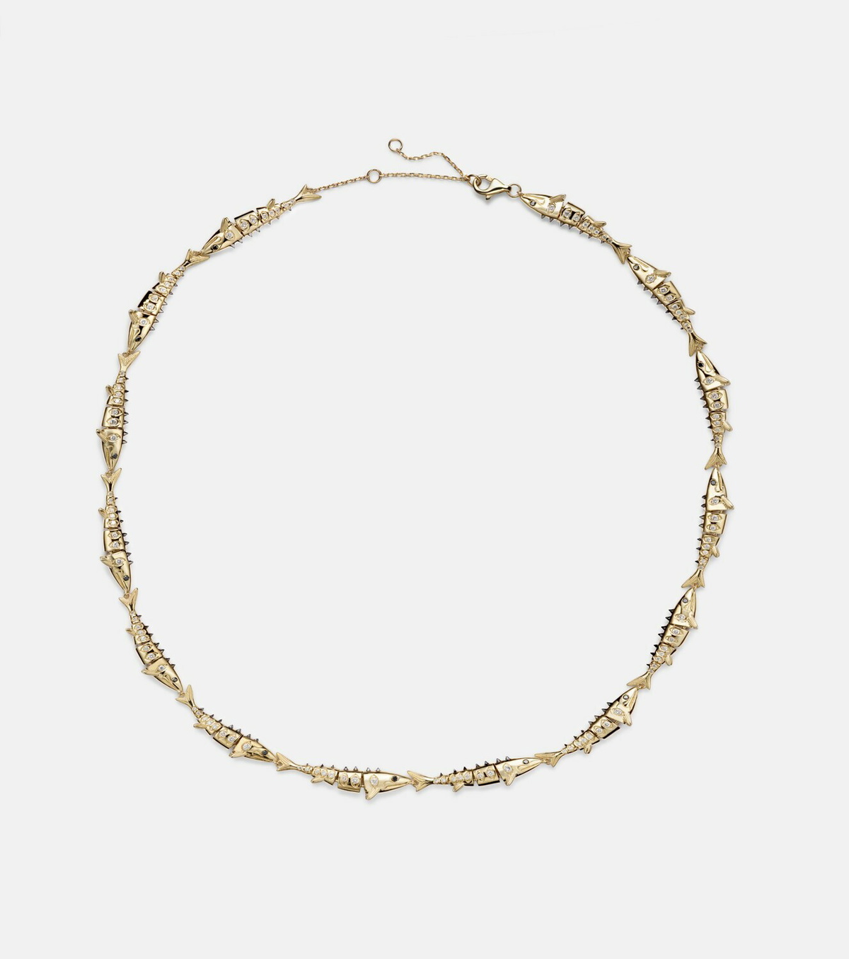 Yvonne Léon Marlin 9kt gold necklace with diamonds