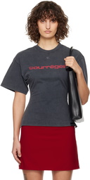 Courrèges Gray Fitted Printed T-shirt