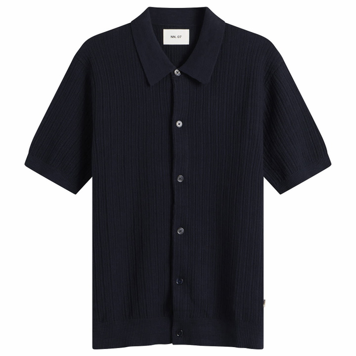 Photo: NN07 Men's Nolan Polo Cardigan in Navy Blue