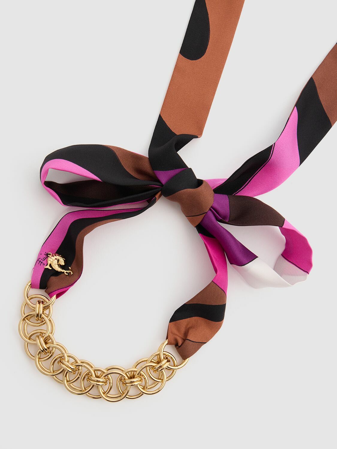 PUCCI Silk Twill & Chain Bandeau Emilio Pucci