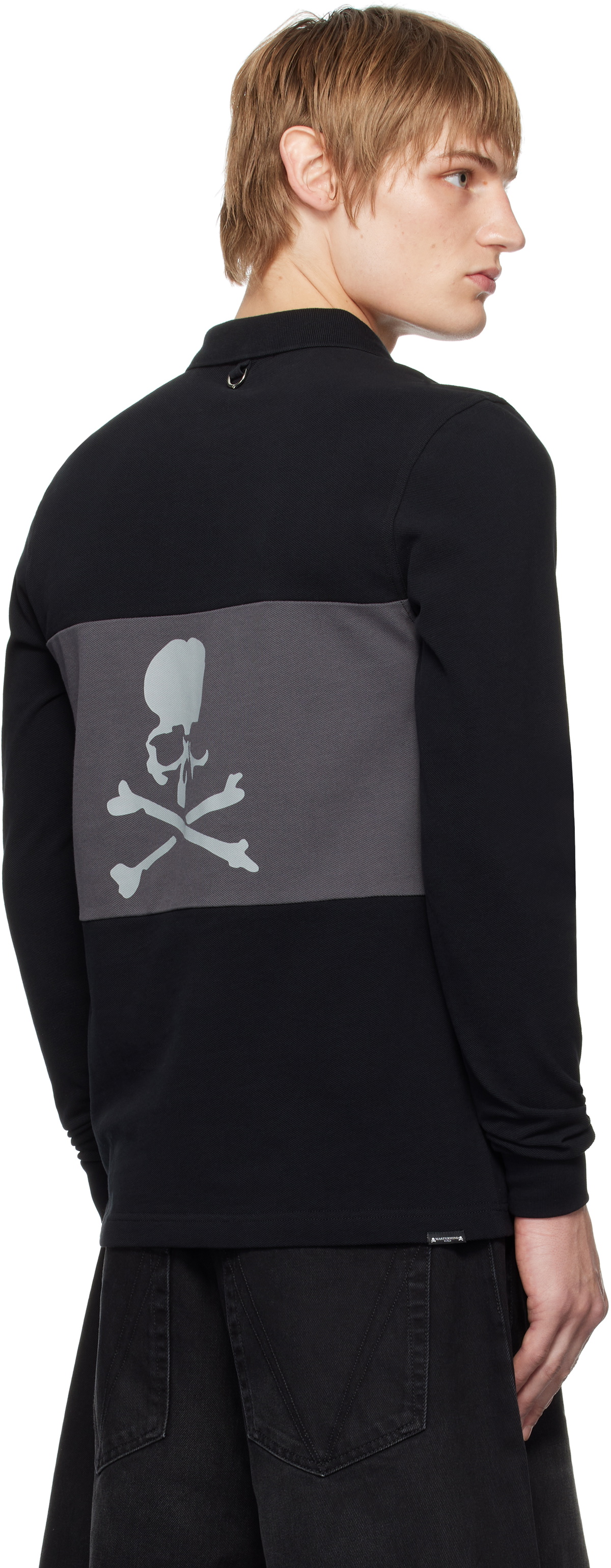 mastermind JAPAN Black Fred Perry Edition Logo Panel Polo 