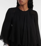 Saint Laurent Ruffled silk crêpe muslin playsuit