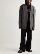 Balenciaga - Oversized Double-Breasted Checked Woven Blazer - Gray