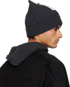 Acne Studios Gray Ribbed Square Beanie