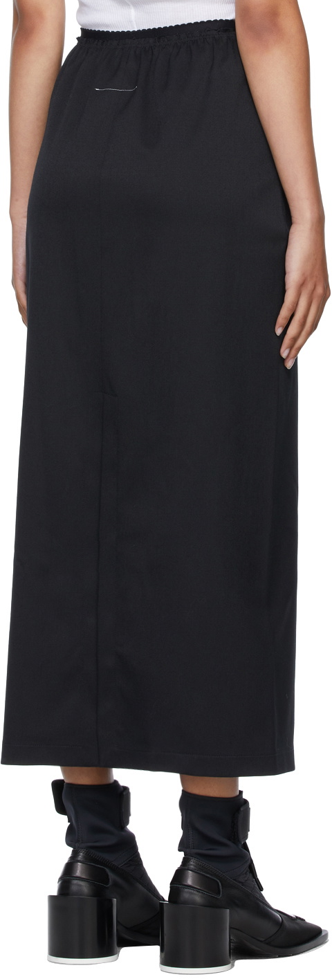 MM6 Maison Margiela Black Virgin Wool Pull-On Skirt MM6 Maison Margiela