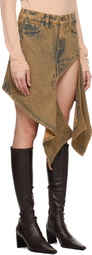 Y/Project Blue & Brown Cut Out Denim Miniskirt