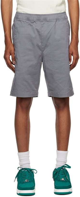 Photo: AAPE by A Bathing Ape Gray Embroidered shorts