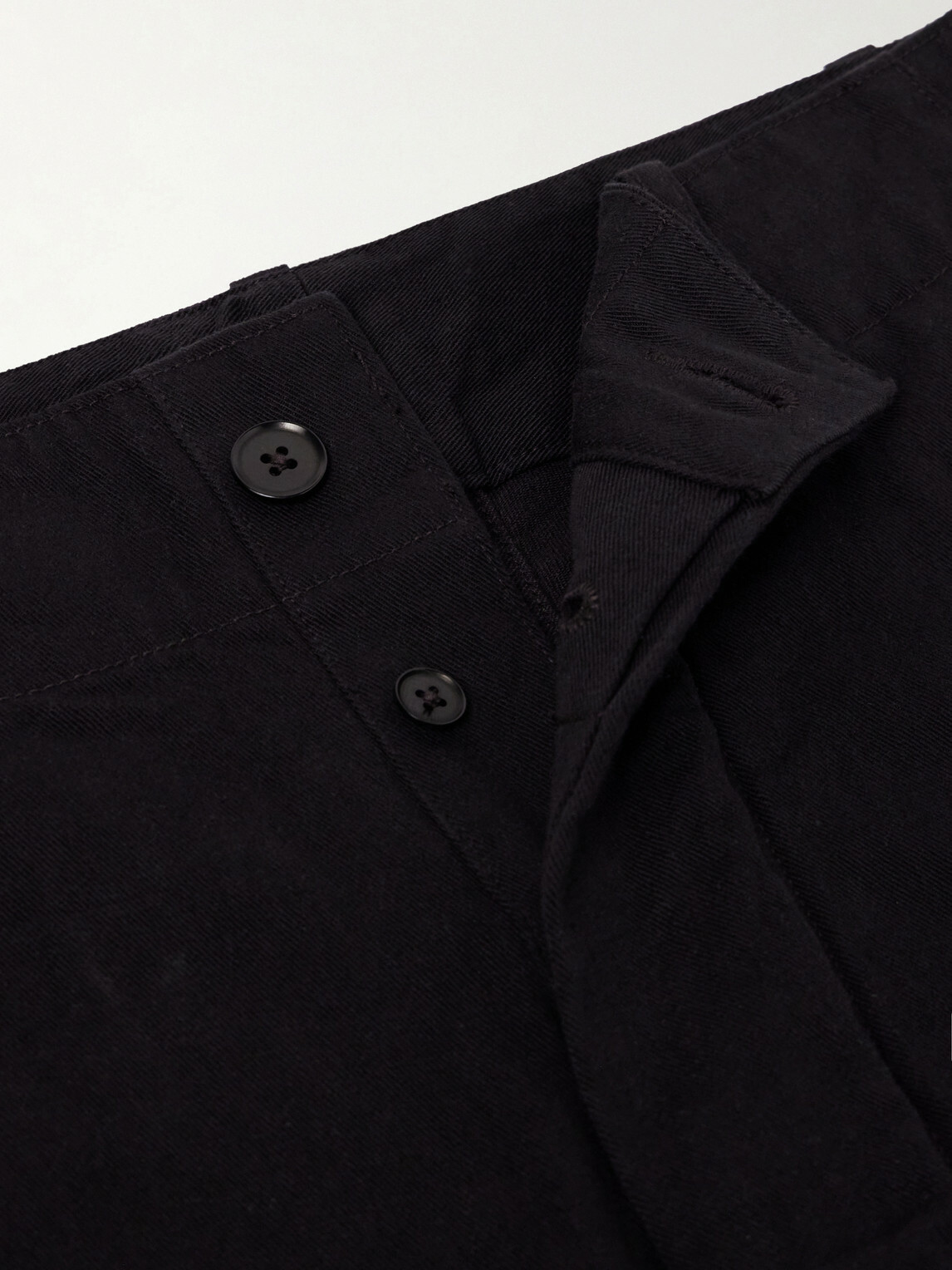 Kaptain Sunshine - Wide-Leg Cotton-Drill Trousers - Black