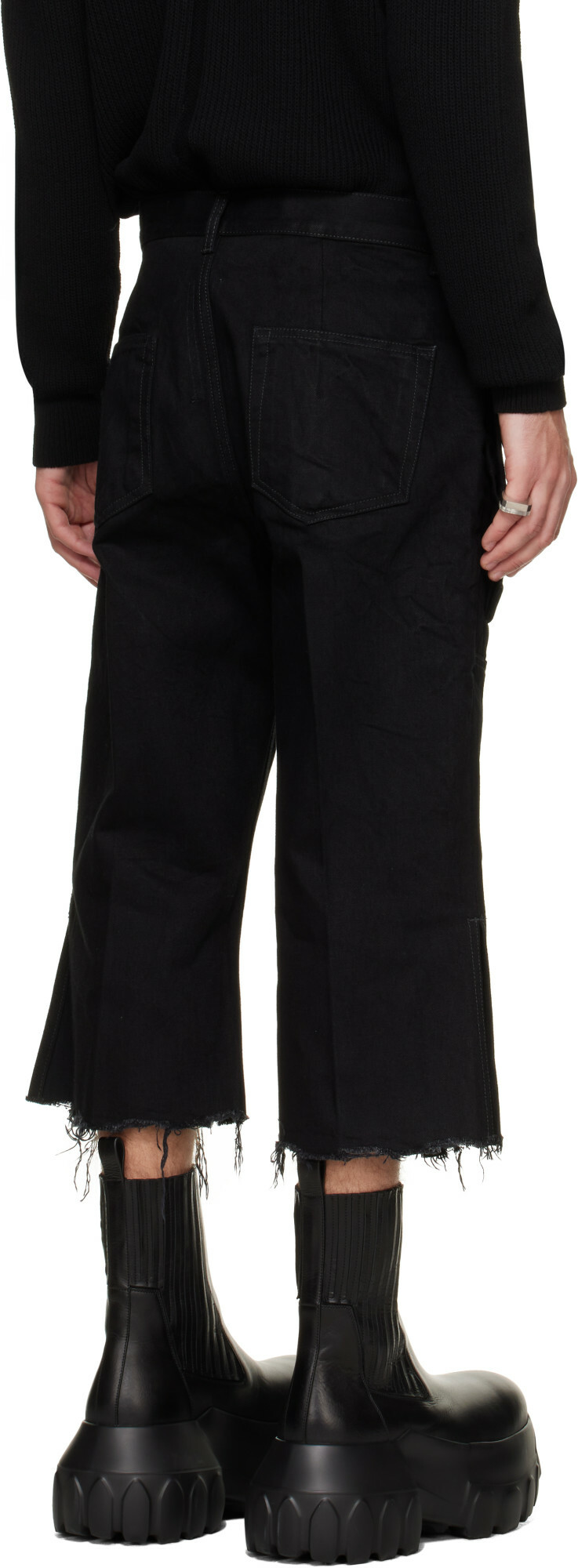 Rick Owens Black Tower Bolan Cutoff Cargo Pants