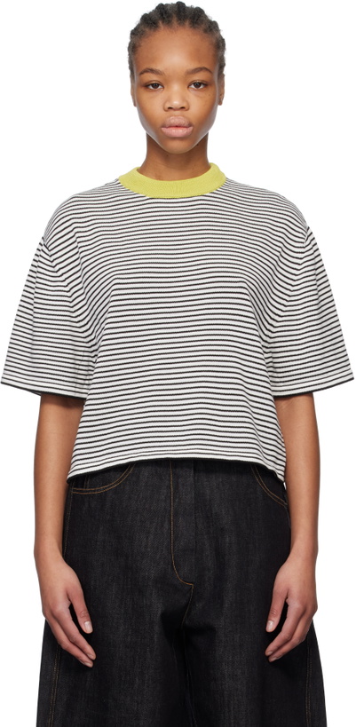 Photo: Cordera Black & White Cotton Striped T-shirt