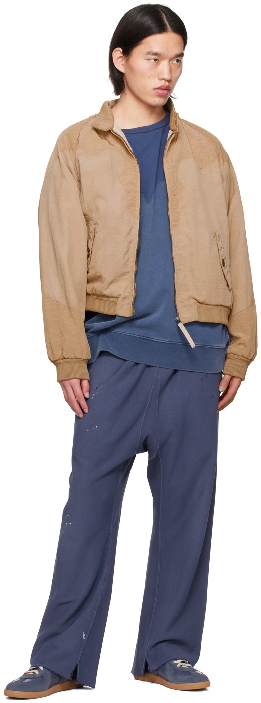 Maison Margiela Navy Paint Splatter Sweatpants
