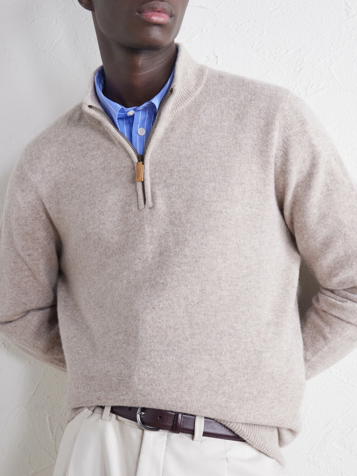 William Lockie - Wool Half-Zip Sweater - Neutrals