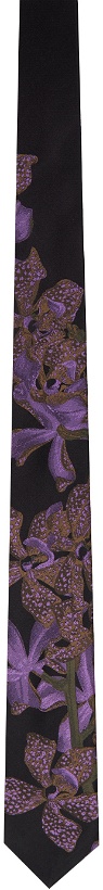 Photo: Dries Van Noten Black & Purple Floral Tie