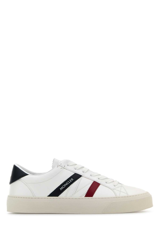 Photo: Moncler White Leather Monaco 2 Sneakers