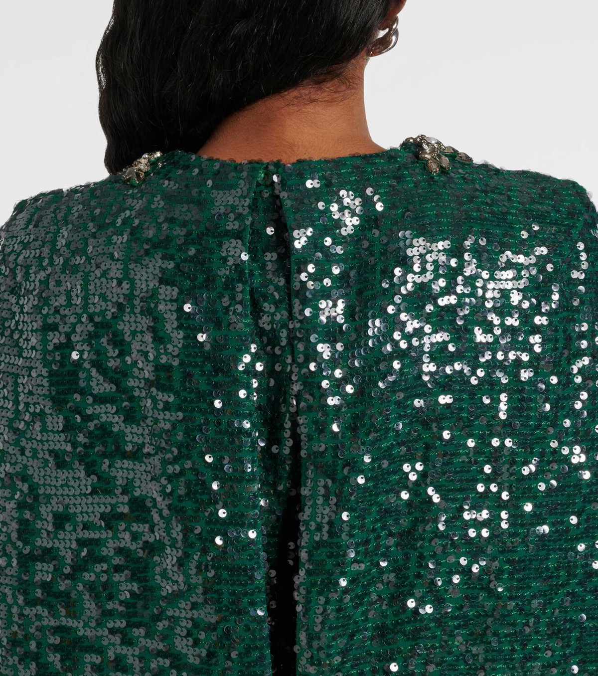 Erdem Sequined georgette caped gown