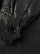 SAINT LAURENT - Full-Grain Leather Bomber Jacket - Black