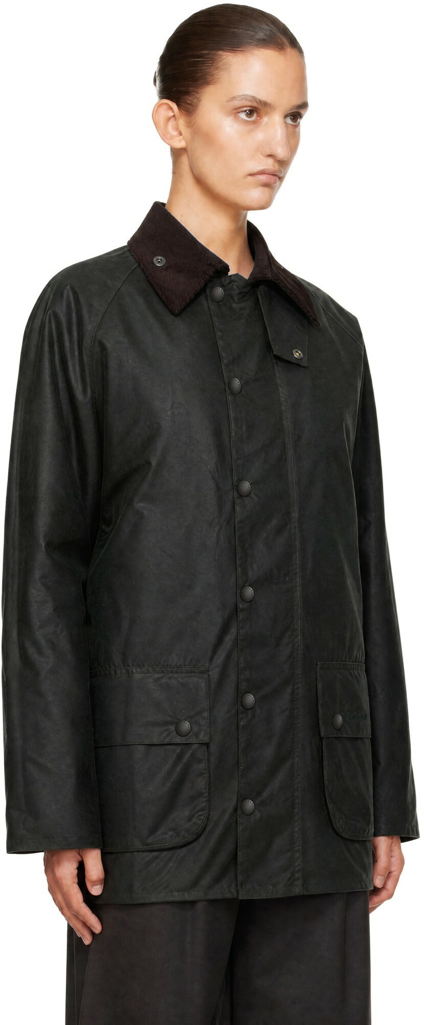 Barbour Black Beaufort Waxed Jacket