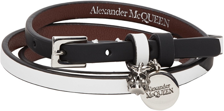 Photo: Alexander McQueen Black & White Skull Triple Wrap Bracelet