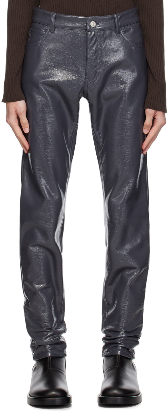 Courrèges Gray Crinkled Trousers Courreges